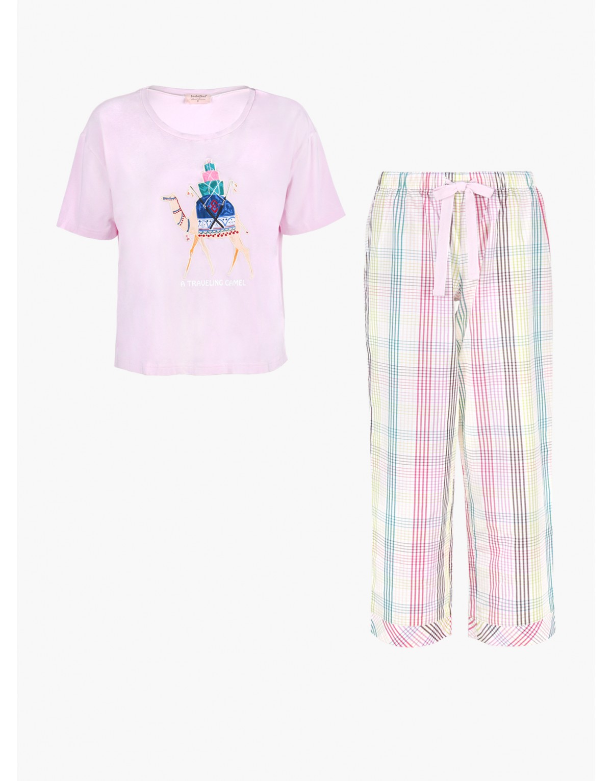 Длинная пижама с бамбуковой футболкой и хлопковыми брюками