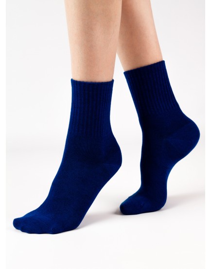 Шерстяные женские носки синего цвета