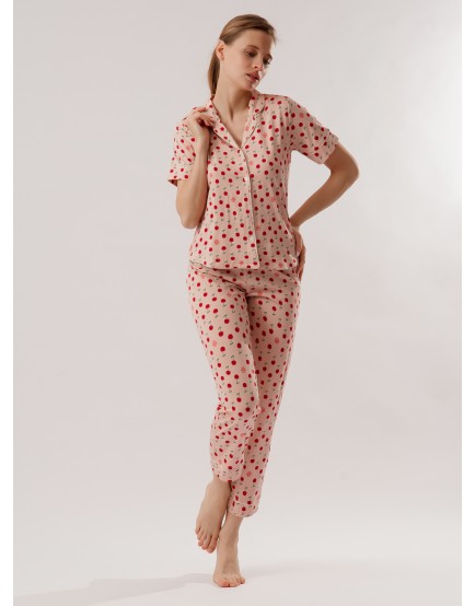 Хлопко-модальная пижама с вишенками